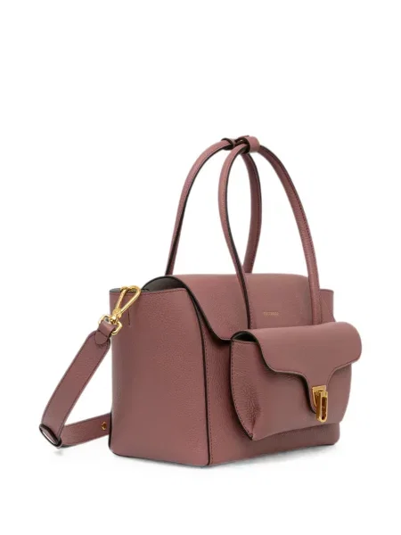 Geantă shopper Coccinelle din piele roz