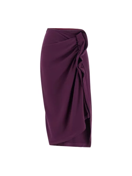 Spódnica midi Dries Van Noten do kolan fioletowa