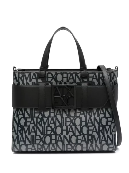 Geantă Armani Exchange cu imagine negru