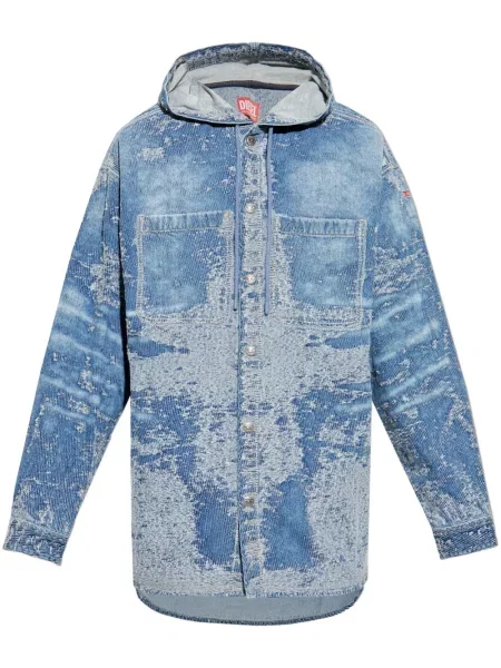 Košulja Diesel s kapuljačom plava