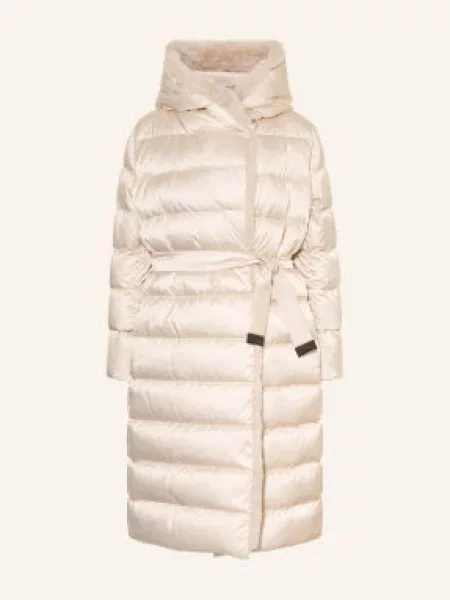Max Mara The Cube Obratný Péřový Kabát Medusa krémová