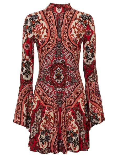 Bonprix Rochie bej deschis / sângeriu negru