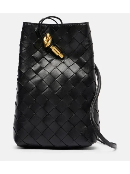 Usnjena usnjena torbica Bottega Veneta Jodie črna