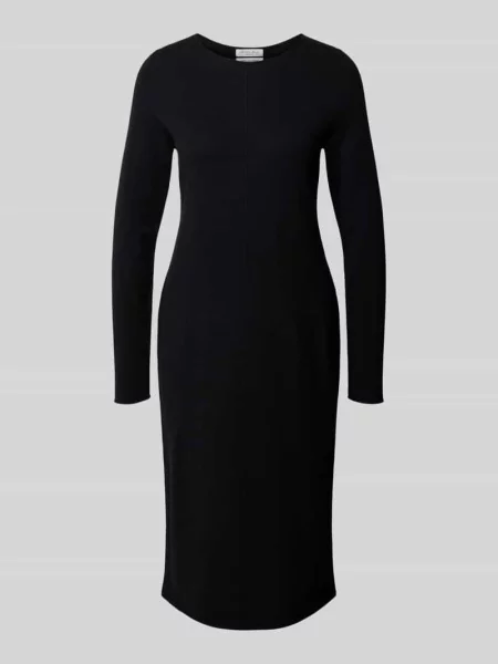 Sukienka o kroju slim fit z czystego kaszmiru w imitacja dzianiny Christian Berg Woman czarna