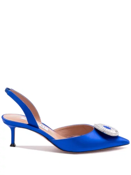 Pantofi cu toc Aquazzura de cristal albastru