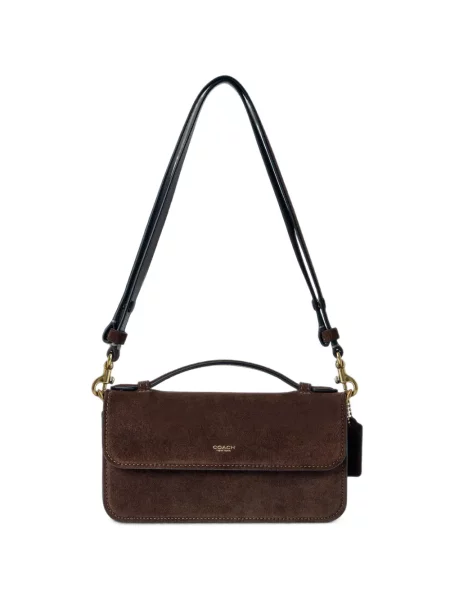 Geanta crossbody Coach din piele de căprioară maro