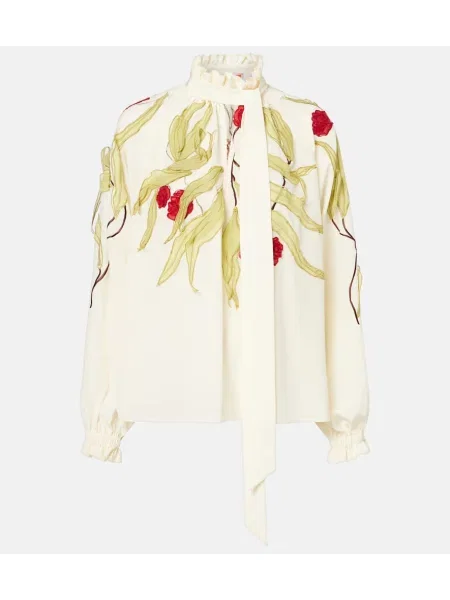 Bluză La Doublej de mătase alb