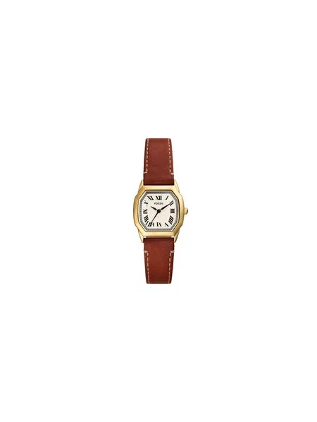 FOSSIL Analogové hodinky HARLOW hnědá zlatá