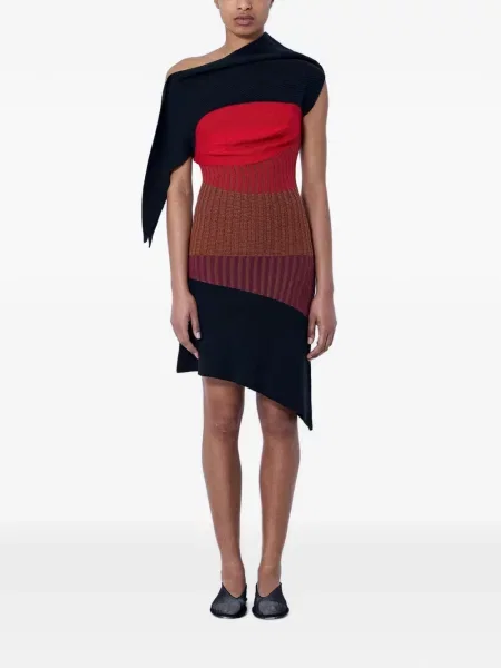 Rochie midi Kiko Kostadinov asimetrică negru
