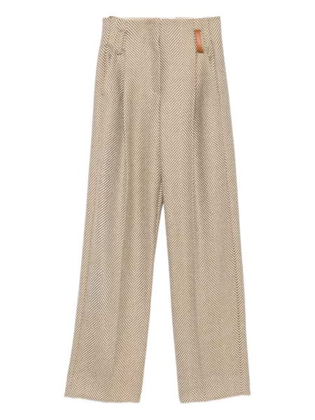 Pantaloni Forte_forte cu model herringbone plisate