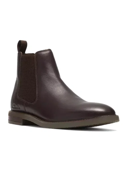 Botki Clarks skórzane brązowe