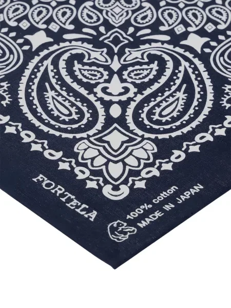 Fular Fortela cu model paisley albastru