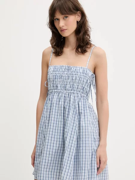 Abercrombie & Fitch sukienka mini rozkloszowana niebieski