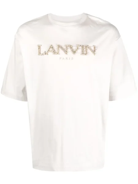 Tricou Lanvin cu broderie gri