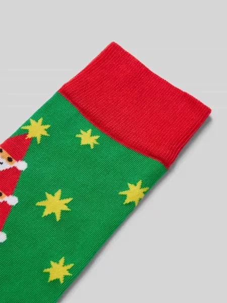 Skarpety z wyhaftowanym motywem model ‘Santaception’ Dillysocks zielone