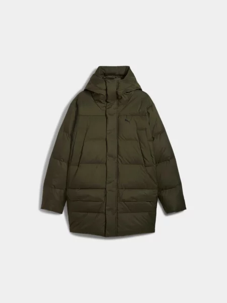 Пуховик PUMA Protective Down Parka комбінований верх зелений