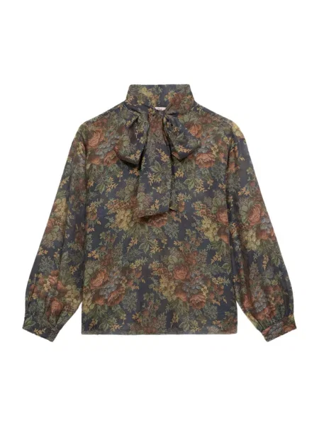 Wielobarwność bluzka Oltre z kokardką