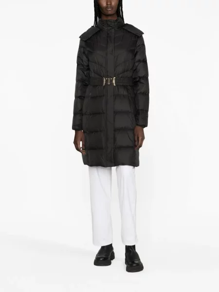 Palton Twinset cu glugă negru