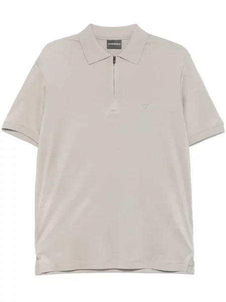 Polo Emporio Armani cu broderie gri
