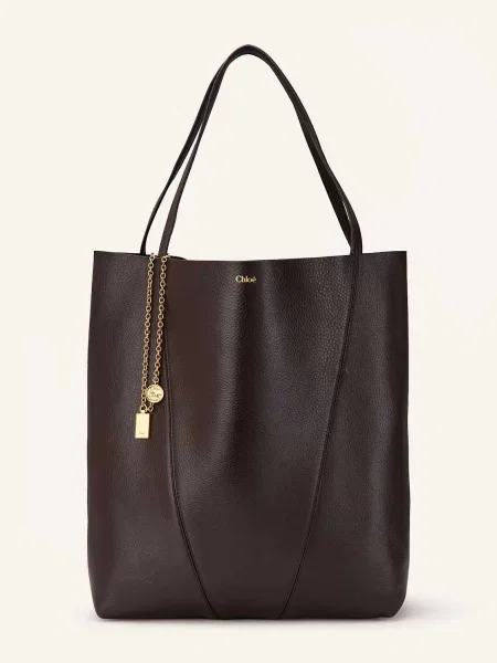 Chloé Torba Shopper Spin Large braun brązowa