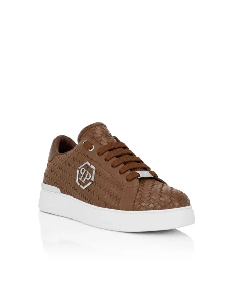 Sneakersy Philipp Plein skórzane brązowe