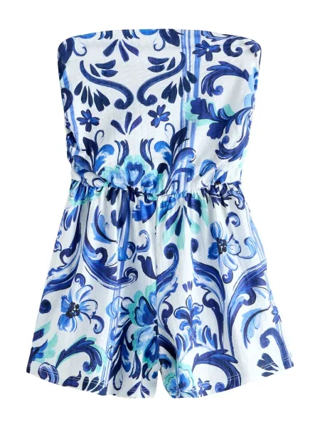 Next Salopeta albastru / verde mentă alb