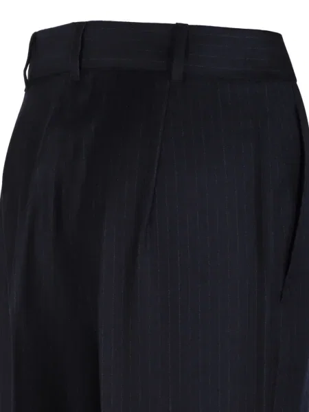 Pantaloni Max Mara cu dungi negru