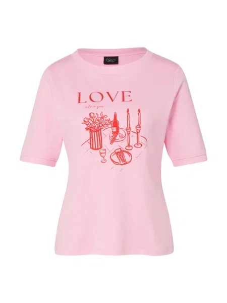 S.Oliver Red Label Plus Tricou roz deschis / sângeriu roșu