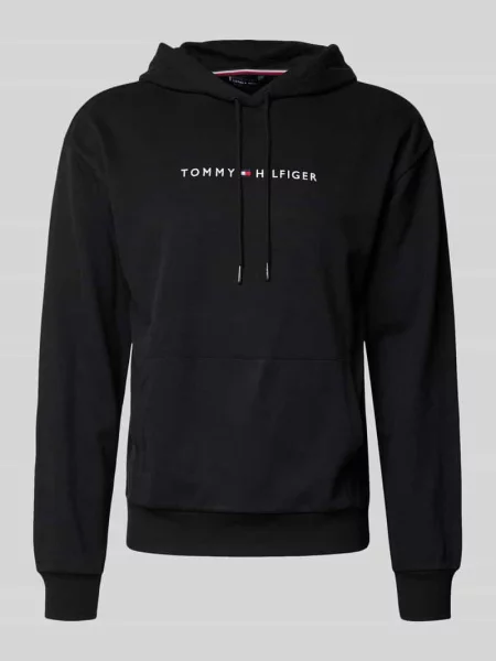 Bluza z kapturem o kroju regular fit z mieszanki bawełny Tommy Hilfiger czarna