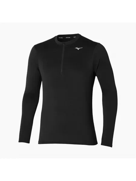 Мъжка тениска за бягане с дълъг ръкав Mizuno Impulse Core Half Zip black черно