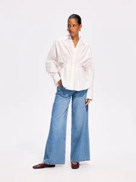 Reserved Джинси wide leg soft синій