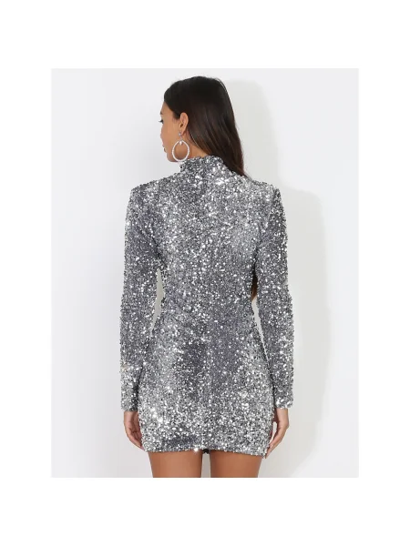 Rochie La Modeuse argintiu