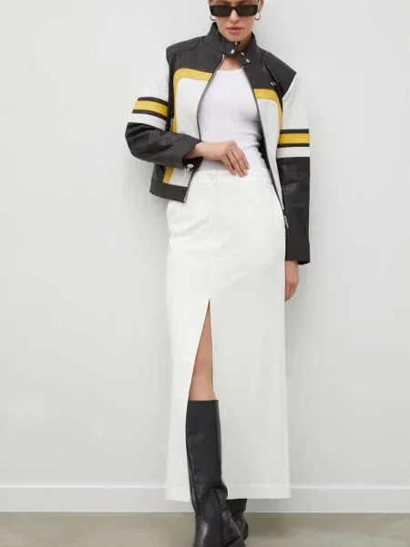 Remain spódnica maxi prosta beżowy