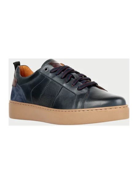 Sneakersy Exton skórzane niebieskie