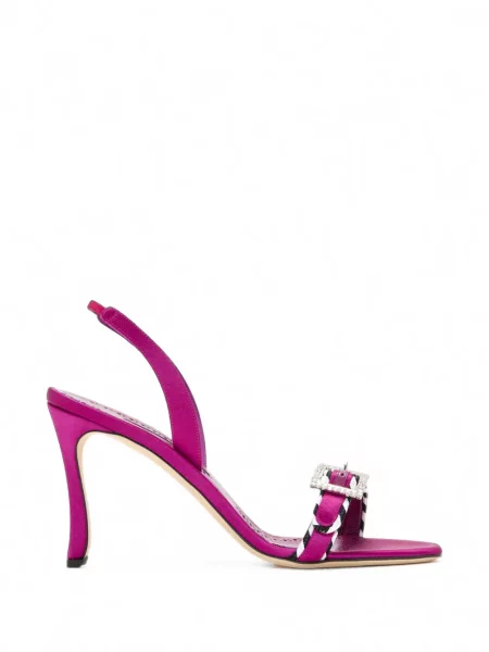 Sandale Manolo Blahnik cu cataramă roz