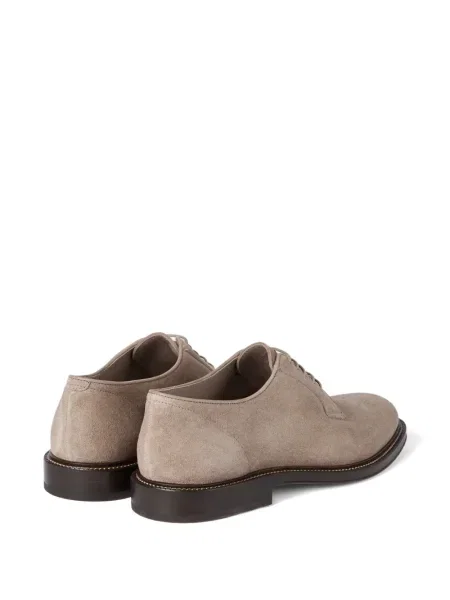 Pantofi derby Brunello Cucinelli din piele de căprioară maro