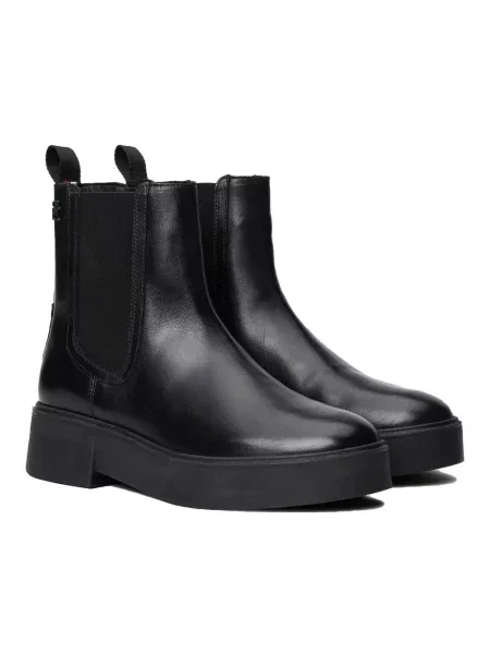 Sztyblety Tommy Hilfiger skórzane czarne