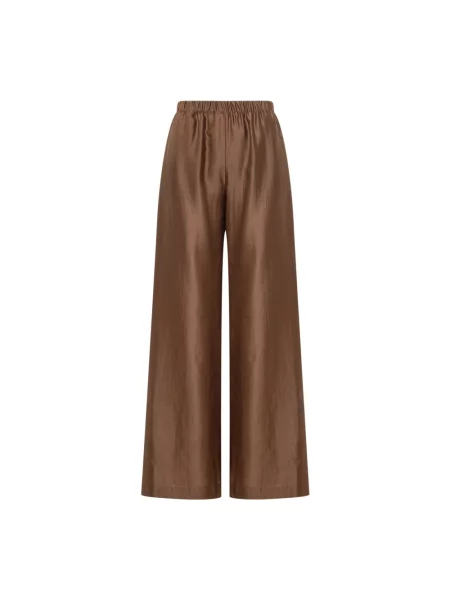 Spodnie Le Sully Studio z organzy brązowe