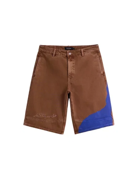 Desigual Pantaloni Bermuda cobalt / maro albastru