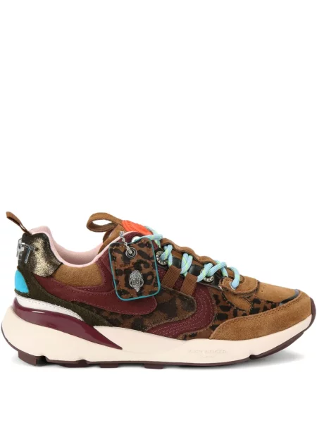 Sneakerși Kurt Geiger London din piele cu imagine cu model leopard maro