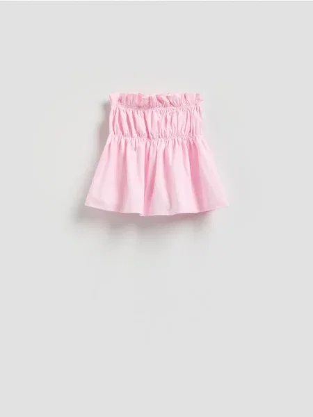 Reserved Riasený crop top pastelová ružová