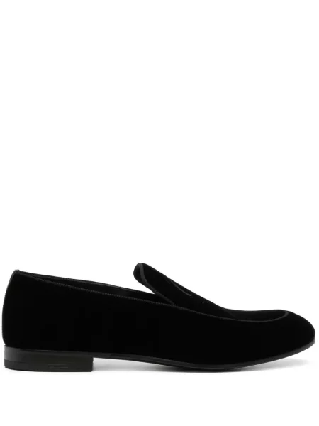Pantofi loafer Giorgio Armani cu broderie negru