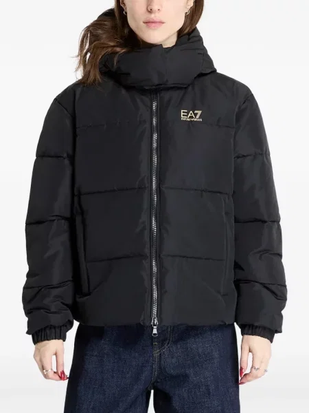 Geacă Ea7 Emporio Armani cu glugă negru