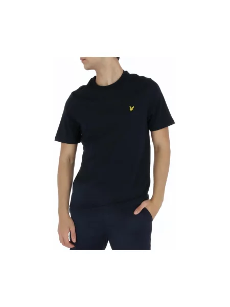 Koszulka Lyle & Scott z okrągłym dekoltem klasyczna niebieska