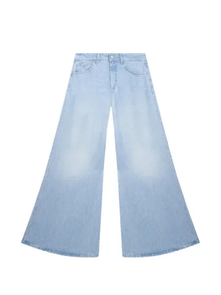 Szerokie jeansy Dondup z 5 kieszeniami niebieskie