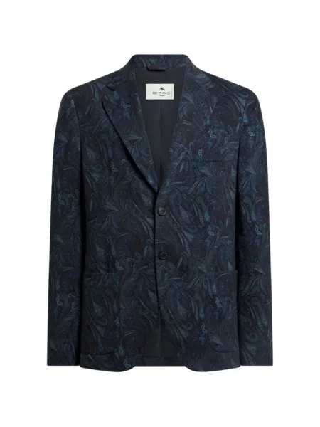 Sacou Etro cu model paisley albastru