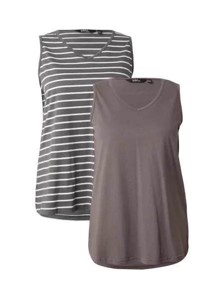 Ulla Popken Top gri / gri taupe alb