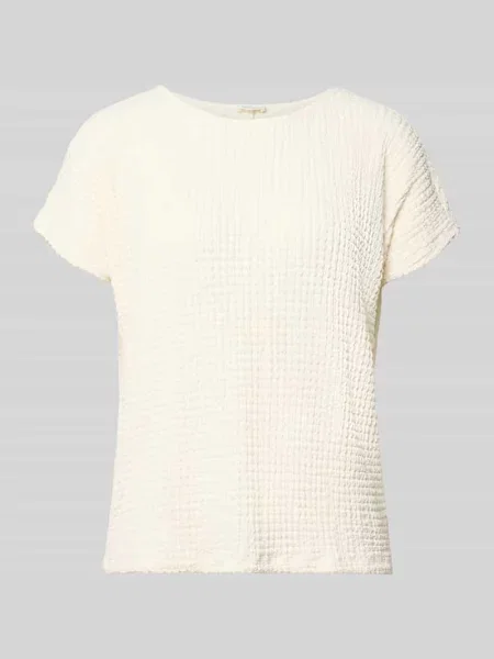 T-shirt o kroju relaxed fit z fakturowanym wzorem S.oliver Red Label biała