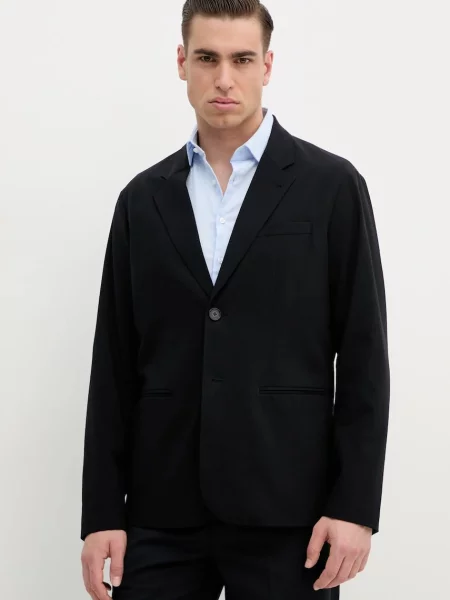 Сако с вълна Armani Exchange черно
