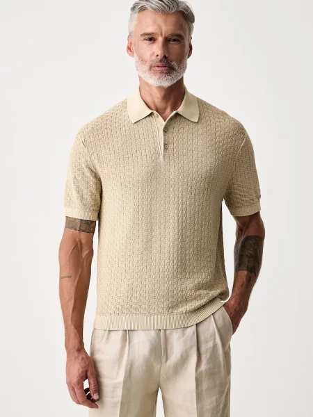 Tricou polo Tommy Hilfiger bej